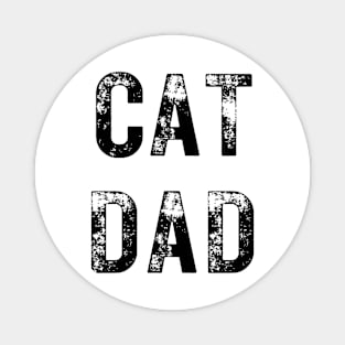 Cool Cat Dad Shirt, Distressed Vintage Style, Comfy Weekend Wear, Ideal Gift for Kitty Cat-Owning Dads Magnet